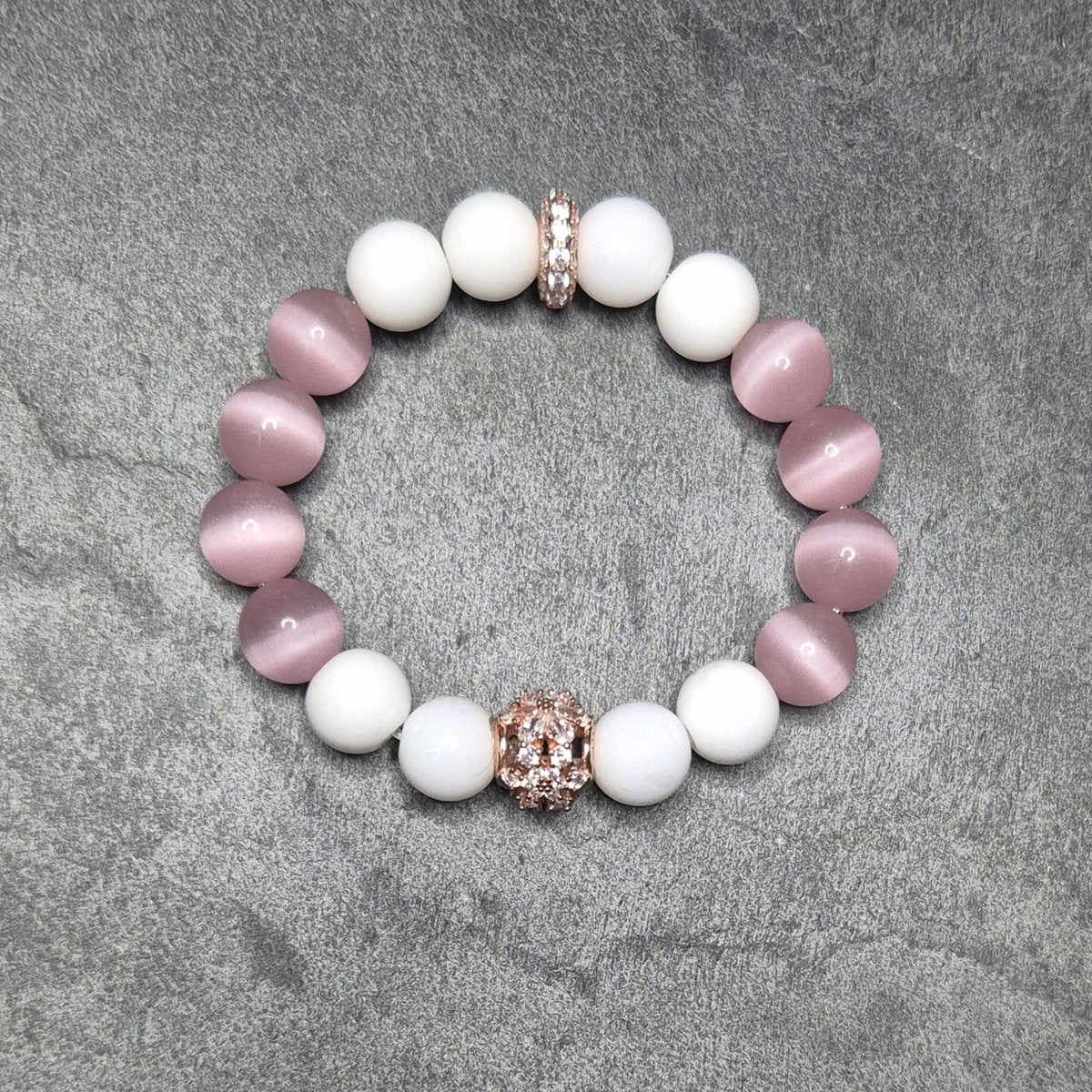 SKULL ROYAL Armband mit charakteristischem Design. rosa-weiß und rosegold. in xxxl grössen