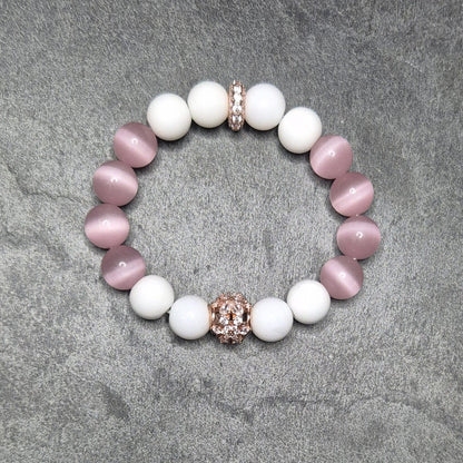 SKULL ROYAL Armband mit charakteristischem Design. rosa-weiß und rosegold. in xxxl grössen
